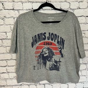 Janis Joplin Band Tshirt cropped